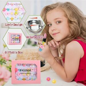 24pcs Little Girl Jewel Rings, Adjustable, No Duplication Kids Play Ring in Box,Pretend Play and Dress Up Rings for 4-12 Year Old Girl Birthday Christmas Holiday Gifts - Image 3