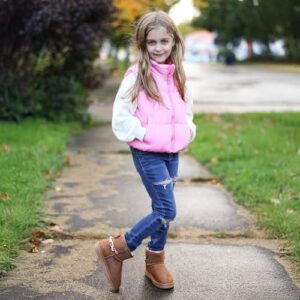 Stelle Girls Faux Fur Snow Boots Warm Winter with DIY Charm Chains Ankle Shoes for Little/Big Kids - Image 3