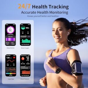 Smart Watch, Smartwatches for Men Women, 1.85"HD Fitness Tracker (Answer/Make Calls), 120+ Sport Modes, IP68 Waterproof Fitness Watch, Heart Rate/Sleep Monitor, Smartwatch Compatible Android iOS - Image 4