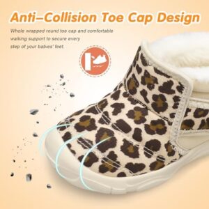 QFH Baby Boys Girls Winter Warm Shoes Cozy Fleece Snow Boots Toddler Non-Slip Walking Shoes Infant Outdoor Water Resistance Faux Fur Booties - Image 2