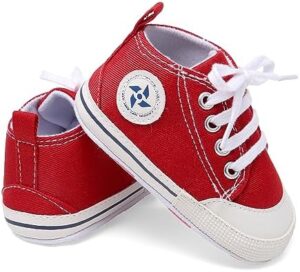 Baby Boys Girls Star High Top Sneaker Soft Anti-Slip Sole Newborn Infant First Walkers Canvas Denim Shoes - Image 4