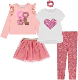 BTween Girls Kids Clothing and Accessory Set- 5pc Mix And Match Sets