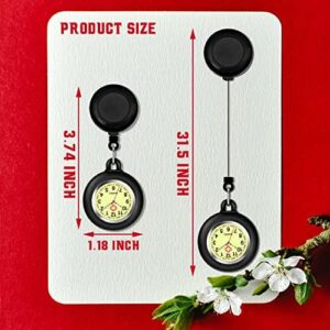 4 Pack Retractable Nurse Watch for Nurses Doctors, Clip-on Hanging Lapel Nurse Watch Silicone Cover Brooch Fob Pocket Watch Badge Reel - Image 3