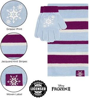 Disney Frozen Girls Toddler Winter, Scarf and Mittens 2-4 Or Frozen Elsa & Anna Hat, Scarves and Kids Gloves Sets 4-7 - Image 5