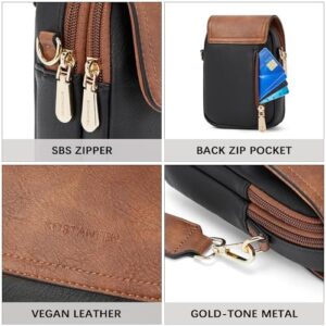 BOSTANTEN Small Crossbody Bags for Women Trendy Leather Phone Wallet Purses Handbags Adjustable Guitar Strap - Image 5