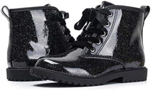 FITORY Girls/Boys Glitter Ankle Boots, Lace Up Waterproof Combat Shoes With Side Zipper for Toddler/Little Kid/Big Kid - Image 7