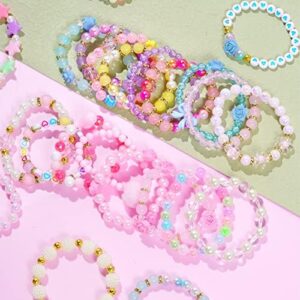 Dxhycc 24 Pieces Princess Bracelets Girls Beaded Bracelets Little Girls Costume Jewelry Set for Birthday Party Favors - Image 5