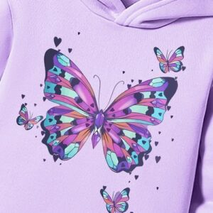 Toddler Girl Clothes-Butterfly Patterned Printed Hoodie & Sports Pants Set for Little Girls Size(3-7 T) - Image 4