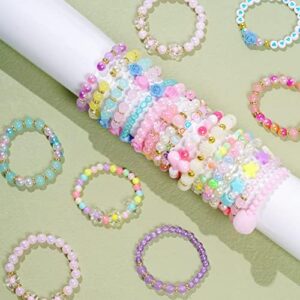 Dxhycc 24 Pieces Princess Bracelets Girls Beaded Bracelets Little Girls Costume Jewelry Set for Birthday Party Favors - Image 4