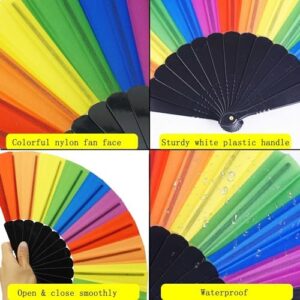 Temogole 6 Pack Pride Rainbow Folding Fans Decorations Pride Fan Gay Lesbian Wedding Pride Decor LGBT Pride Month Parade Accessories Party Favors Stuff Hand Fans for Women Men, Vertical Rainbow Black - Image 3