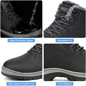 Mens Winter Snow Boots Water Resistant Warm Fur Lined Anti Slip Work Ankle Shoes Casual Lightweight Hiking Outdoor Trekking Boot - Image 3