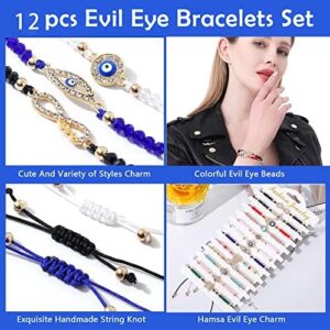 BONITTER 24/12 PCS Evil Eye Bracelets Pack For Women Mexican Braclets Set Protection Amulet Anklets Jewelry Gift - Image 3