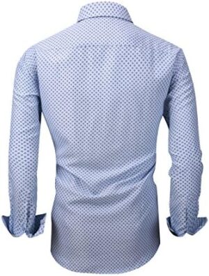 Alex Vando Mens Printed Dress Shirts Long Sleeve Regular Fit Button Down Shirt - Image 3