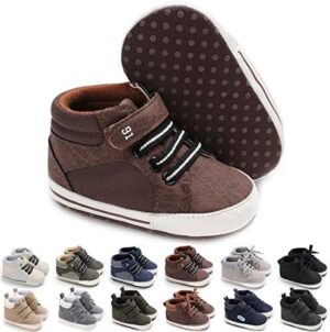 CENCIRILY Baby Boys Girls High Top Sneakers Soft Soles Anti Skid Infant Ankle Shoes Toddler Prewalker First Walking Crib Shoes