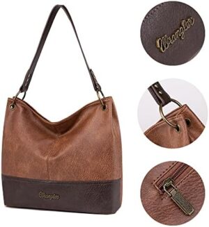 Wrangler Hobo Bags for Women Vegan Leather Top Handle Shoulder Purses and Handbags - Image 3