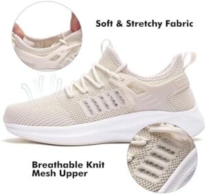 Womens Athletic Walking Shoes - Running Tennis Shoes Jogging Workout Lightweight Breathable Slip on Sneakers for Indoor Outdoor Gym Travel Work - Image 5