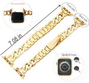 Kolgios 38/40/41mm 42/44/45/46mm Cool Women Chain Smartwatch Bands Compatible for Apple Watch Bands Series 10/9/8/7/6/SE/5/4 Stylish Replacement Watch Strap for Iwatch 10/9/8 Bracelet Gift To Her - Image 3