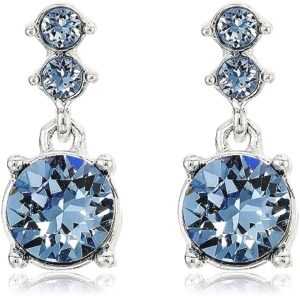 Nine West Women's Boxed Necklace/Pierced Earrings Set, Silver/Blue, One Size - Image 3