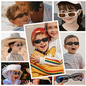 Retro Rectangle Kids Sunglasses 90’s Vintage Fashion Narrow Square Frame Glasses Shades for Girls Boys UV Protection - Image 6