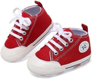 Baby Boys Girls Star High Top Sneaker Soft Anti-Slip Sole Newborn Infant First Walkers Canvas Denim Shoes - Image 2