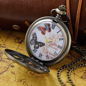 Men's Pocket Watch, Arabic Digital Dial Pocket Watches with Chain for Men - Image 4