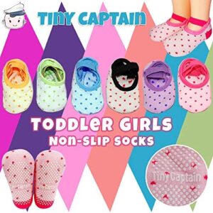 Tiny Captain Baby Toddler Girls Grip Socks Anti Slip w/Strap Socks Girl 0-7 Years Old Gift Set Age 1-7 Socks With Grippers - Image 4