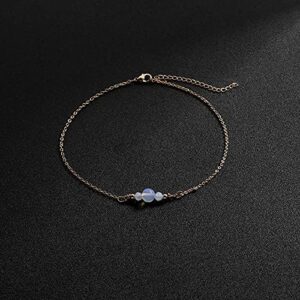 Kyerlyn Dainty Simple Chain Anklet for Women 18k Gold/Silver Plated Summer Beach Beaded Evil Eye Moon Figaro Butterfly Satellite Cuban Pearl Flat Marina Anklet Gift - Image 5