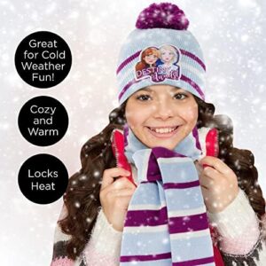 Disney Frozen Girls Toddler Winter, Scarf and Mittens 2-4 Or Frozen Elsa & Anna Hat, Scarves and Kids Gloves Sets 4-7 - Image 2