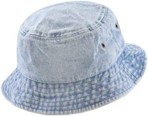 The Hat Depot Youth Kids Washed Cotton & Lightweight Nylon Packable Bucket Travel Hat Cap - Image 4