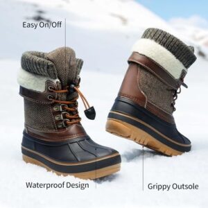 DREAM PAIRS Boys Girls Snow Boots Water-Resistant Outdoor Warm Cozy Anti-Slip Mid Calf Faux Fur Lining Insulated Winter Shoes for Little/Big Kids - Image 4