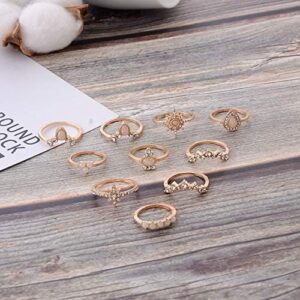 CSIYANJRY99 Cute Rings for Women Teens Gifts Trendy Stuff Stackable Knuckle Rings Set Fashion Things Christmas Gifts Stocking Stuffers Boho Vintage Crystal Aesthetic Jewelry - Image 6