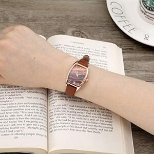 Top Plaza Womens Ladies Fashion Leather Wrist Watch Rectangle Elegant Simple Dial Analog Quartz Dress Watch - Image 4