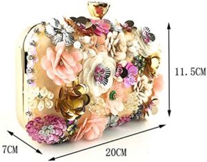 Lanpet Women Clutches Flower Evening Handbag Chain Strap Shoulder Bag - Image 3