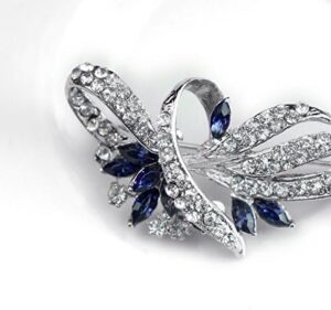 Created Crystal Brooch Fancy Vintage Style Flower Brooch Pin for Women, girls, ladies with Blue/Purple Created Crystal | Vintage Fashion | Brooches and Pins for Women | Ladies Jewelry - Image 3