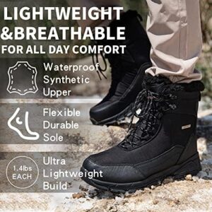 SHULOOK Men's Snow Boots Waterproof Warm Fur Lined Winter Hiking Boot Non-slip Outdoor Ankle High-top Shoes Work Hiker Trekking Trail - Image 5