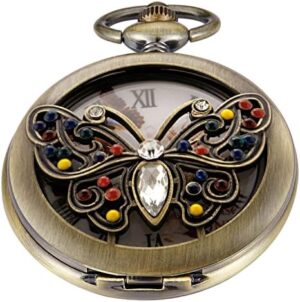 Men's Pocket Watch, Arabic Digital Dial Pocket Watches with Chain for Men