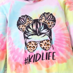 Kid Toddler Girl Clothes - Tie Dye Hoodie Sweatshirt Girl Outfits Pullover Jogger Hooded Sweatpant Set - Image 3