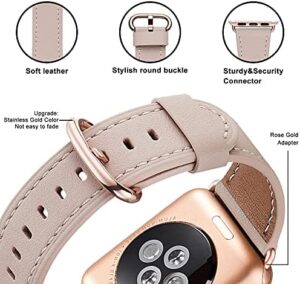 WFEAGL Compatible with Apple Watch Band 41mm 40mm 38mm 45mm 46mm 44mm 42mm Women, Top Genuine Leather Band Replacement Strap for iWatch Band Series SE SE2 10 9 8 7 6 5 4 3 2 1 - Image 2