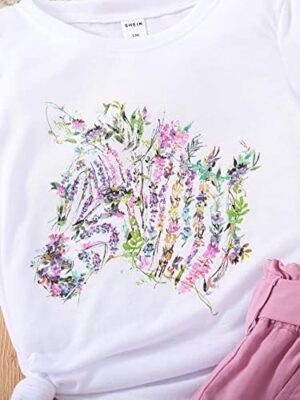 Toddler Kid Girl Outfits Clothes Floral Short Sleeve T-Shirt Top + Waist Pocketed Summer Short Set Girl Clothes - Image 5