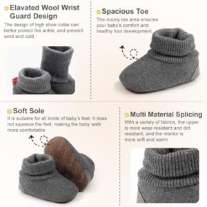 KIDSUN Newborn Infant Baby Boys Girls Fleece Booties Stay On Socks Soft Shoes Non Skid Winter Warm Christmas Slippers - Image 2