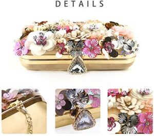 Lanpet Women Clutches Flower Evening Handbag Chain Strap Shoulder Bag - Image 5