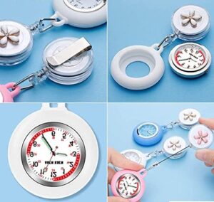 3X Retractable Nurse Watch for Nurses Doctors, Clip-on Hanging Lapel Nurse Watch Silicone Cover Brooch Fob Pocket Watch Badge Reel - Image 6