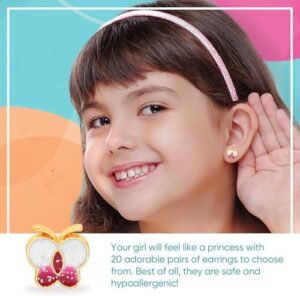 Sparkle N' Glitz 20 PACK STUD EARRING SET | Hypoallergenic Earrings For Girls | Stud Earrings for Girls | Girl Earrings | kids Earrings for girls | Earrings For Teen Girls | Kids Earrings for Girls Hypoallergenic - Image 2