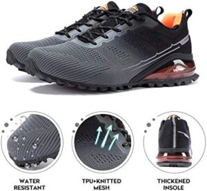 Kricely Men's Trail Running Shoes Fashion Walking Hiking Sneakers for Men Tennis Cross Training Shoe Outdoor Snearker Mens Casual Workout Footwear - Image 5