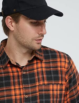 SSLR Flannel Shirts for Men, Long Sleeve Button Down Shirt Lightweight Plaid Brushed Casual - Image 3