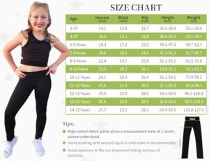 Gnainach Girls Running Pants High Waisted Soft Comfy Elastic Compression Yoga Leggings for Toddler Kids Teens Dance Workout - Image 7