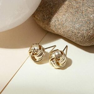 PAVOI 14K Gold Plated Sterling Silver Post Love Knot Stud Earrings | Gold Earrings for Women - Image 5