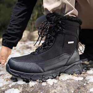 SHULOOK Men's Snow Boots Waterproof Warm Fur Lined Winter Hiking Boot Non-slip Outdoor Ankle High-top Shoes Work Hiker Trekking Trail - Image 9