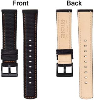 Ritche Christmas Gift Sailcloth Watch Band Quick Release Watch Strap Compatible with Samsung Galaxy Watch 6 Classic 43mm 47mm 40mm 44mmTimex / Seiko / Fossil / Citizen for Men Women, White Elephant Gifts, Stocking Stuffers for Men - Image 5