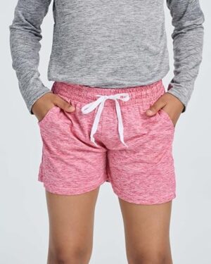 Real Essentials 4 Pack: Girls Athletic Performance Dry-Fit Running Shorts with Drawstring & Pockets - Image 2